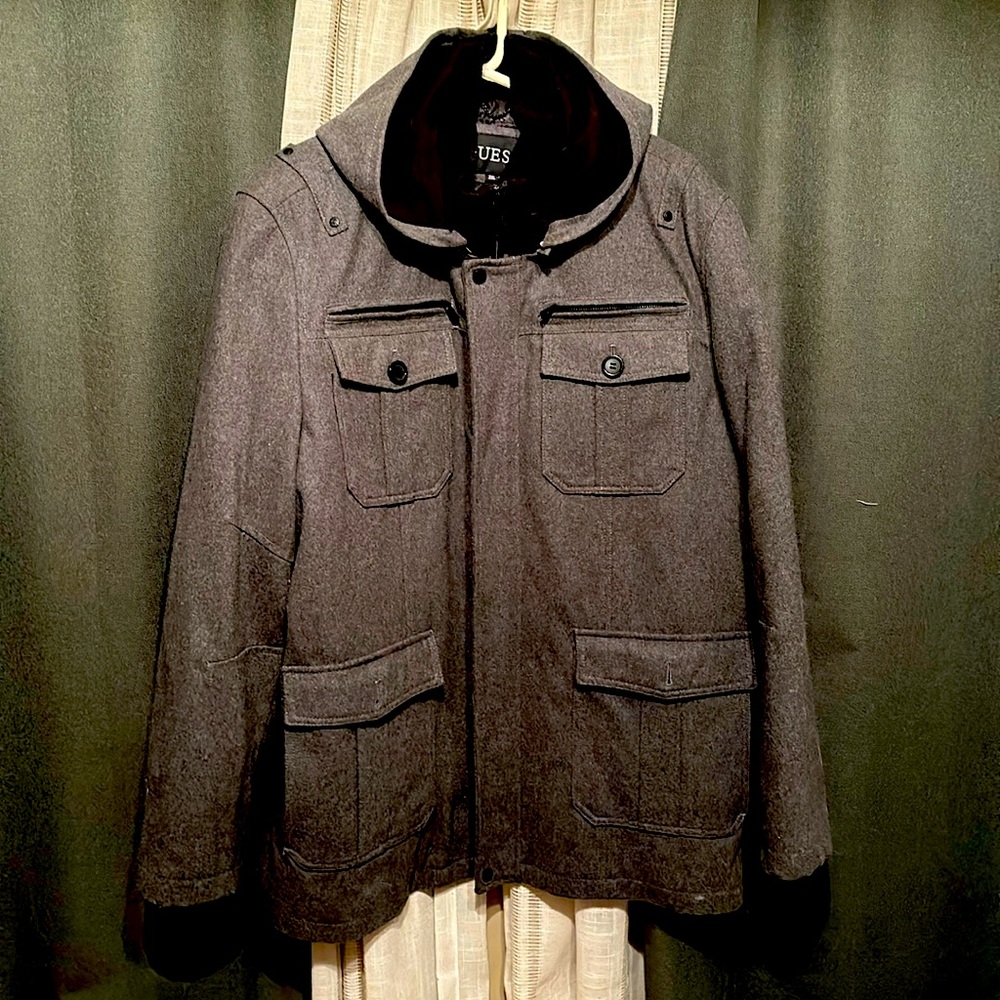 GUESS men’s wool utility coat